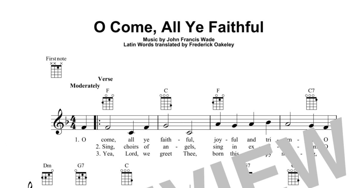 O Come, All Ye Faithful (Ukulele) - Print Sheet Music Now