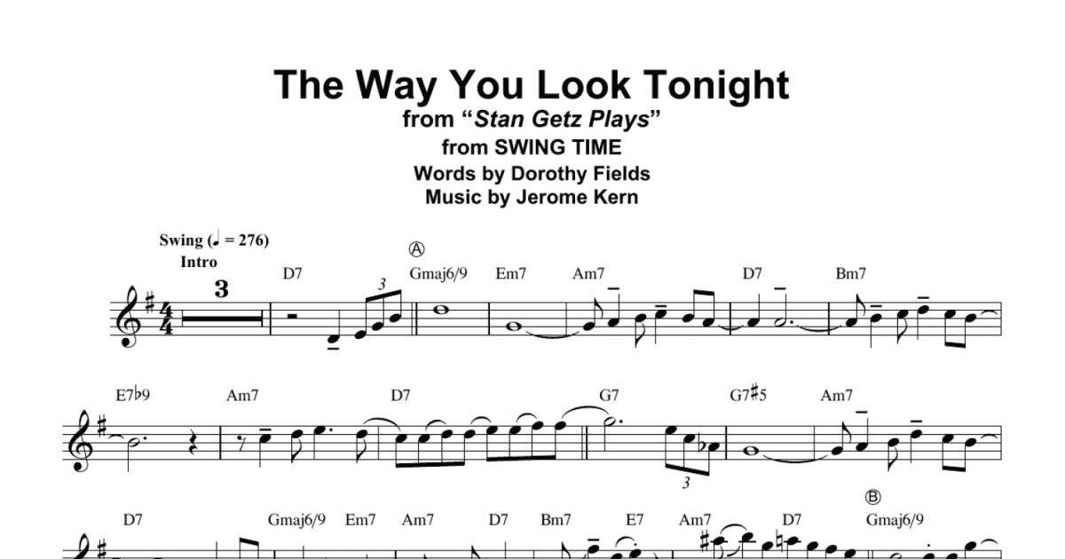 The Way You Look Tonight (Tenor Sax Transcription) - Print Sheet Music