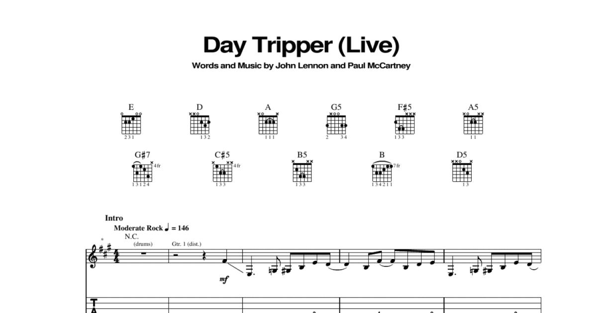 Day Tripper (Guitar Tab) - Print Sheet Music Now