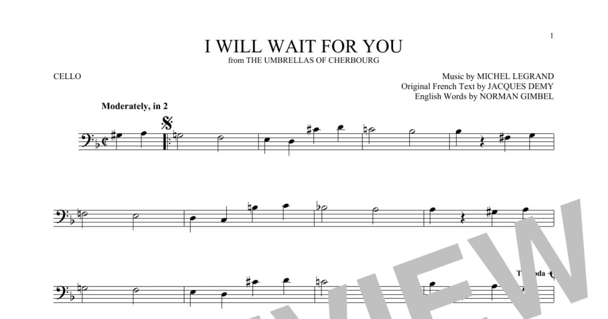 I'VE BEEN WAITING - CELLO Sheets