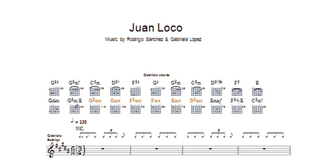 Juan Loco (Guitar Tab) - Print Sheet Music Now