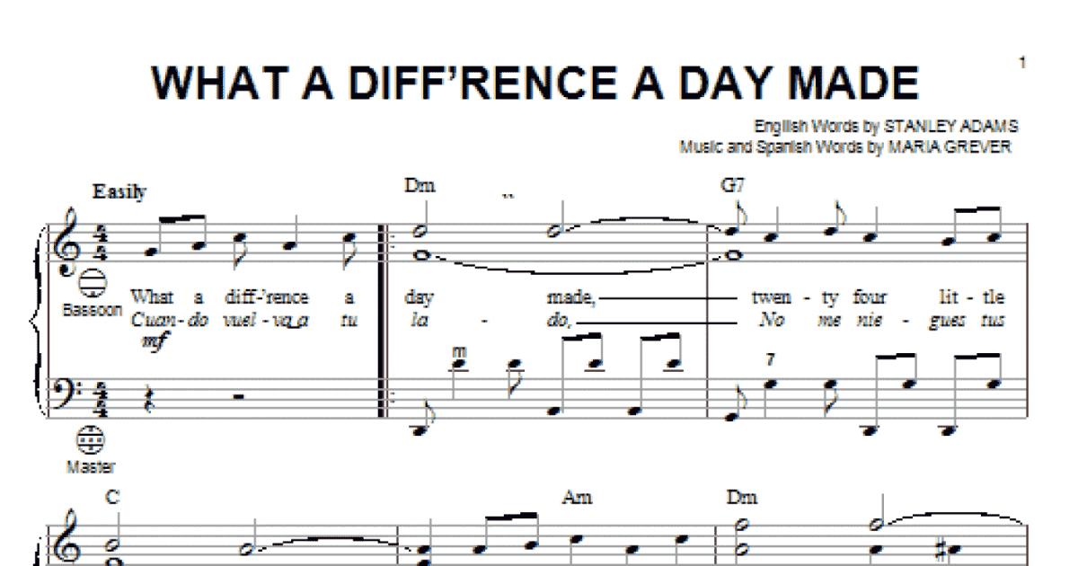 What A Diff'rence A Day Made (Accordion) - Print Sheet Music Now