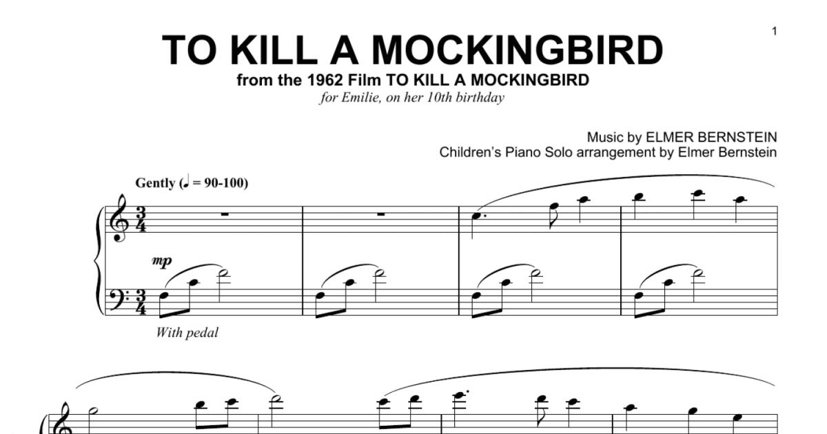 To Kill A Mockingbird Easy Piano Solo Print Sheet Music Now