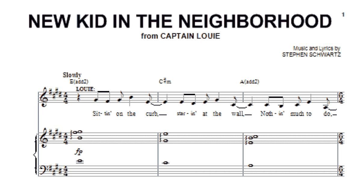New Kid In the Neighborhood from 'Captain Louie' Sheet Music in E