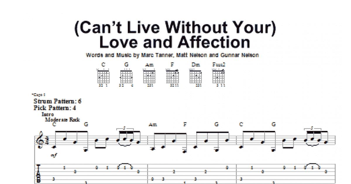 Can't Live Without Your) Love And Affection - Guitar TAB