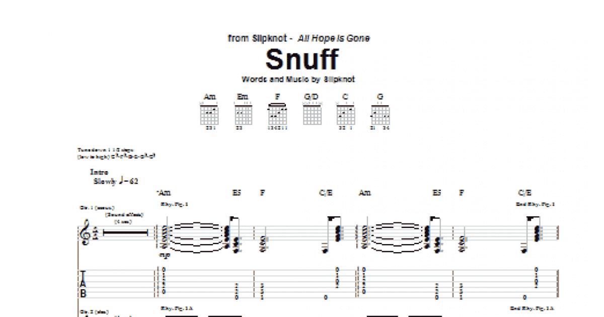 snuff guitar chords