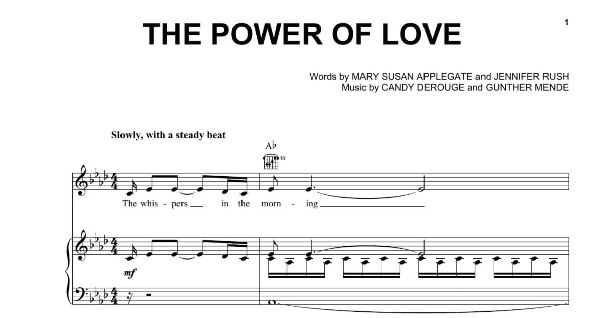 The Power Of Love (Piano, Vocal & Guitar Chords (Right-Hand Melody))