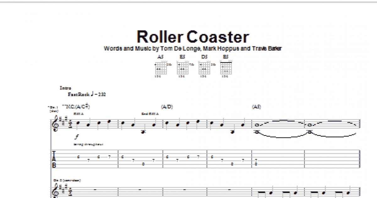 Roller Coaster Guitar Tab Print Sheet Music Now