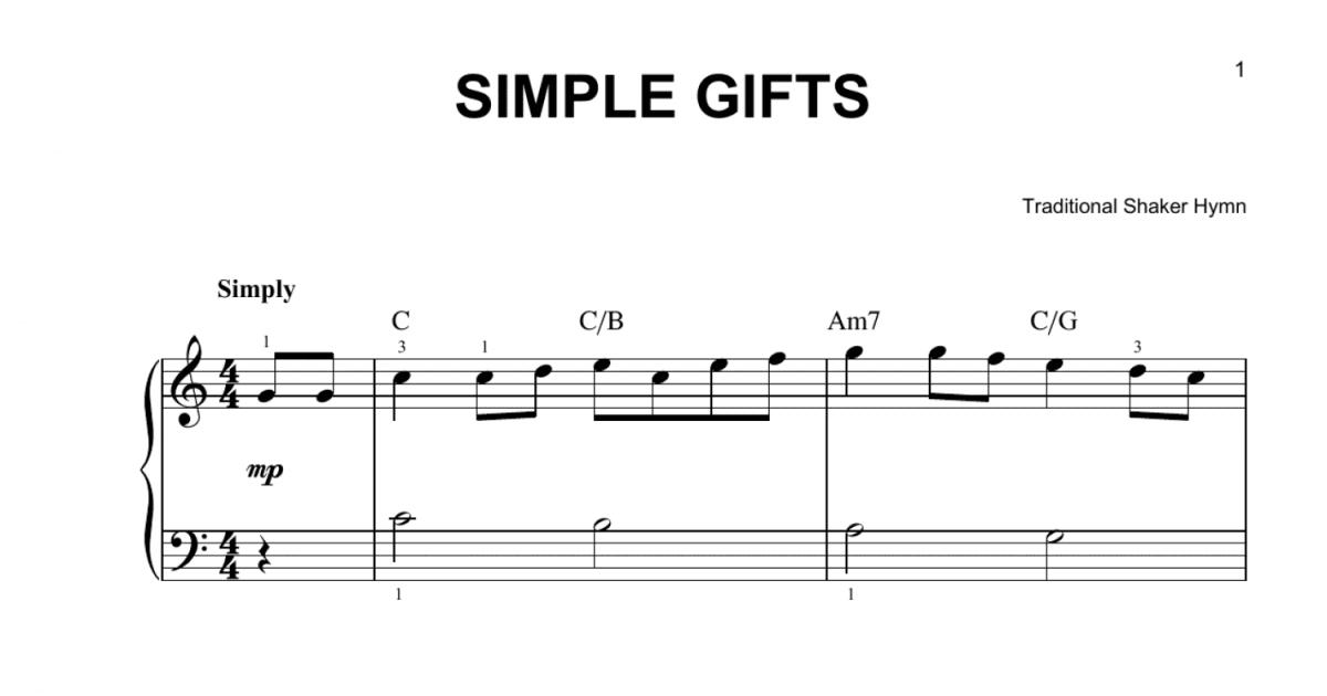 Simple Gifts Sheet Music | Traditional Shaker Hymn | Vocal Duet