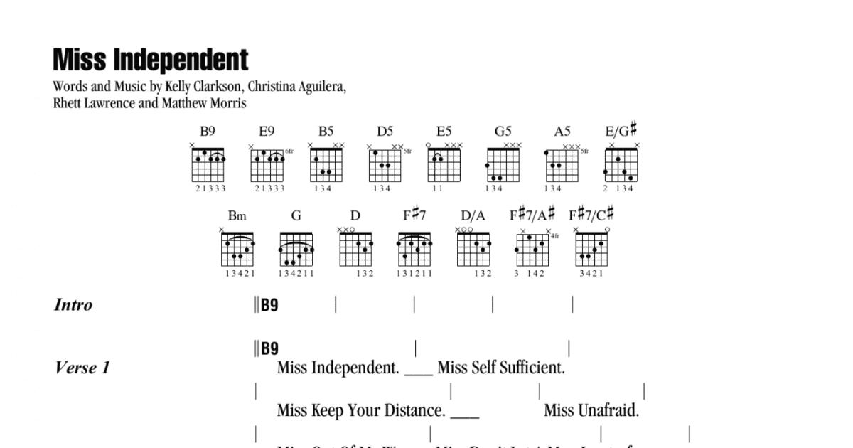 miss independent guitar chords