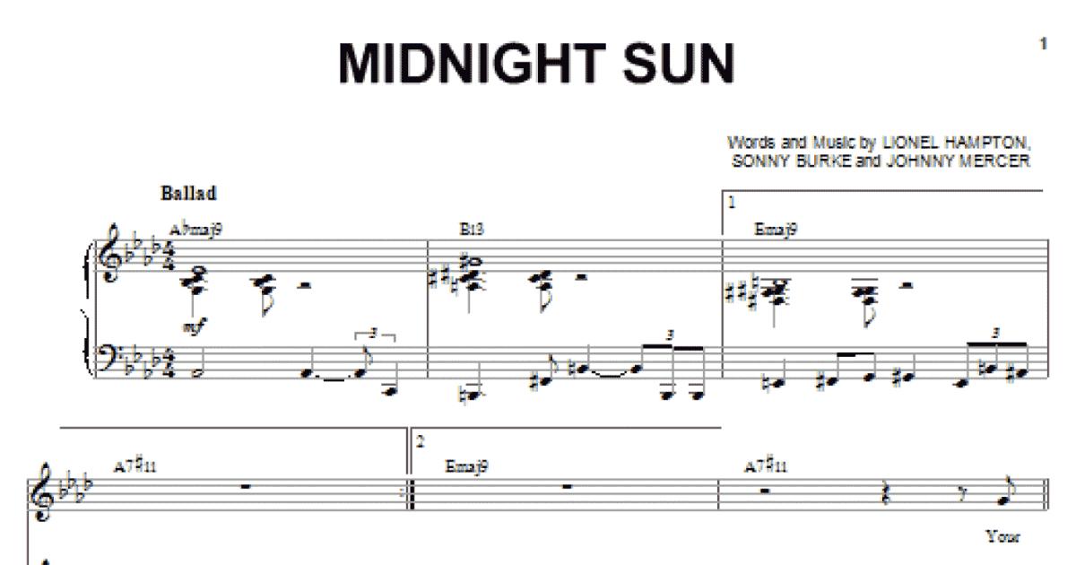 June Christy 'Midnight Sun' Sheet Music & Chords