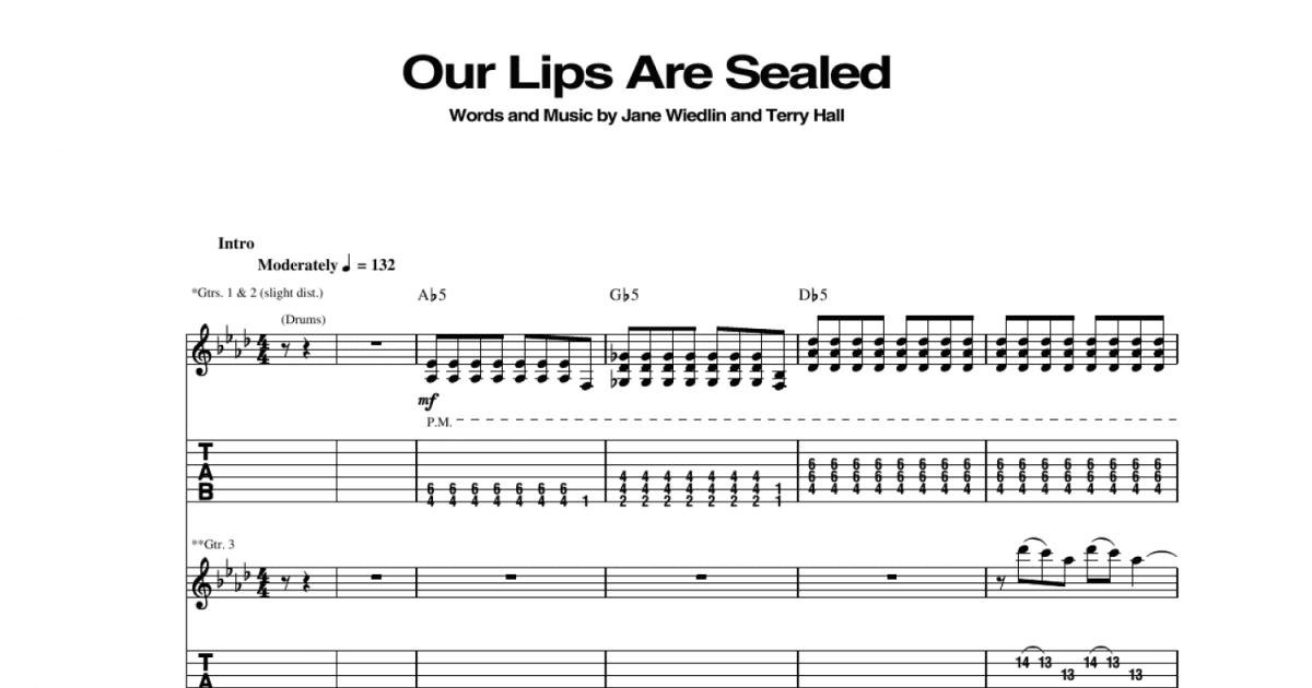 Our Lips Are Sealed (Guitar Tab) Print Sheet Music Now