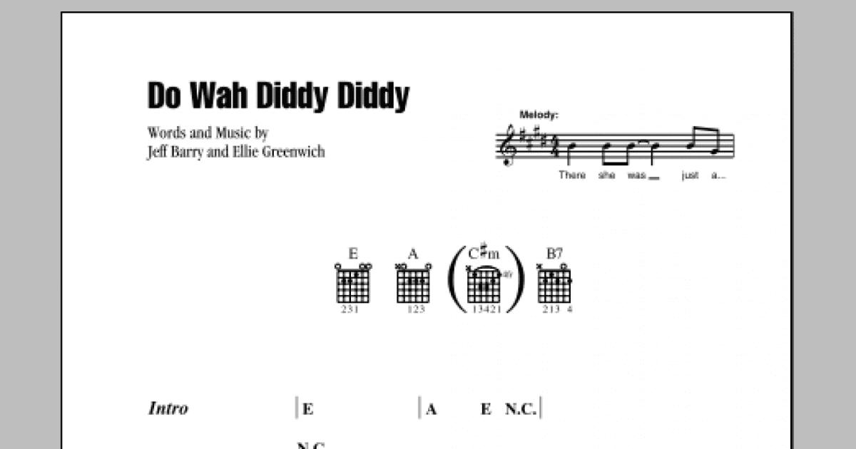 Do Wah Diddy Diddy (Guitar Chords/Lyrics) - Print Sheet Music Now