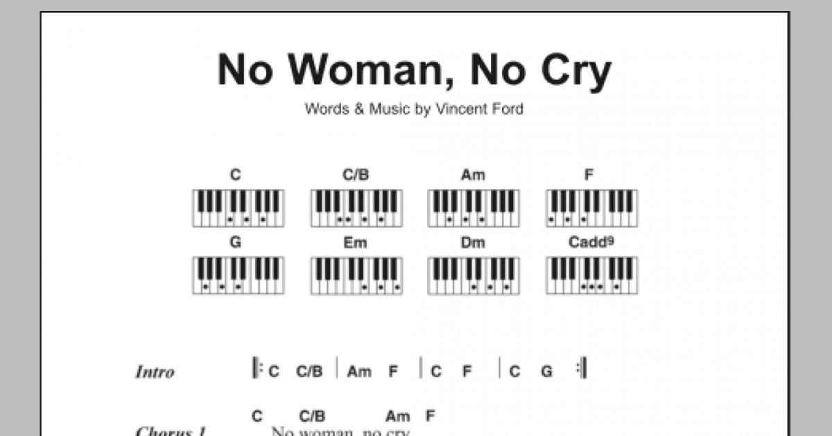 No Woman, No Cry sheet music (intermediate) for piano solo (chords