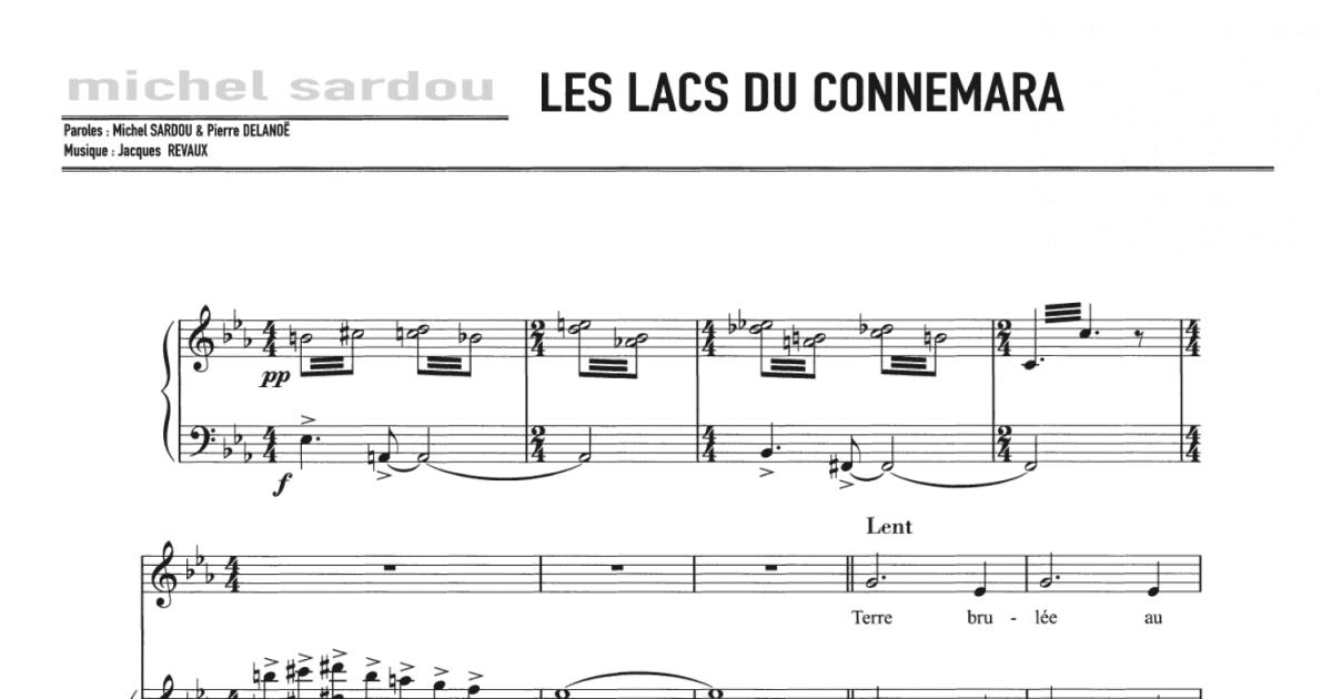 Piano sheet music Les lacs du Connemara Michel Sardou