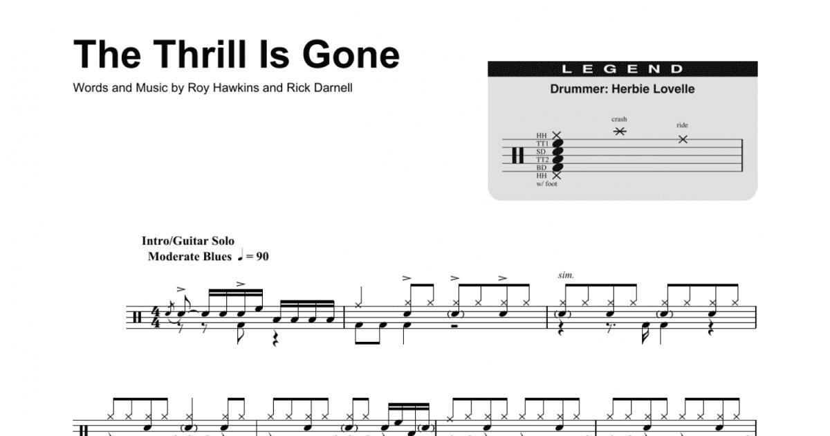 The Thrill Is Gone (Drums Transcription) - Print Sheet Music Now