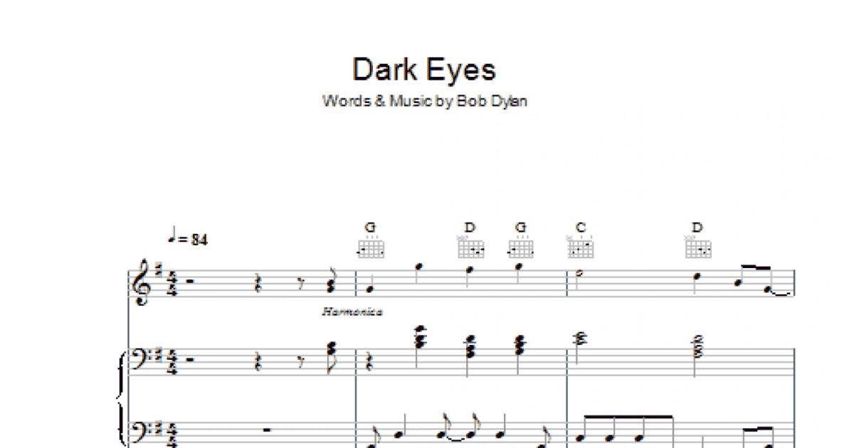 Dark Eyes (Piano, Vocal & Guitar Chords) - Print Sheet Music Now