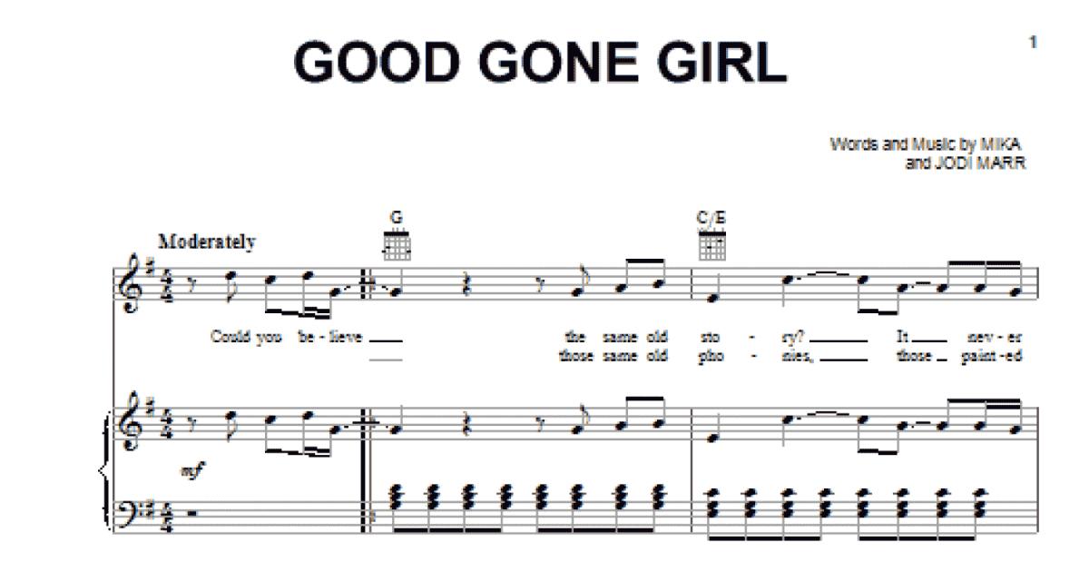 Good Gone Girl (Piano, Vocal & Guitar Chords (Right-Hand Melody))
