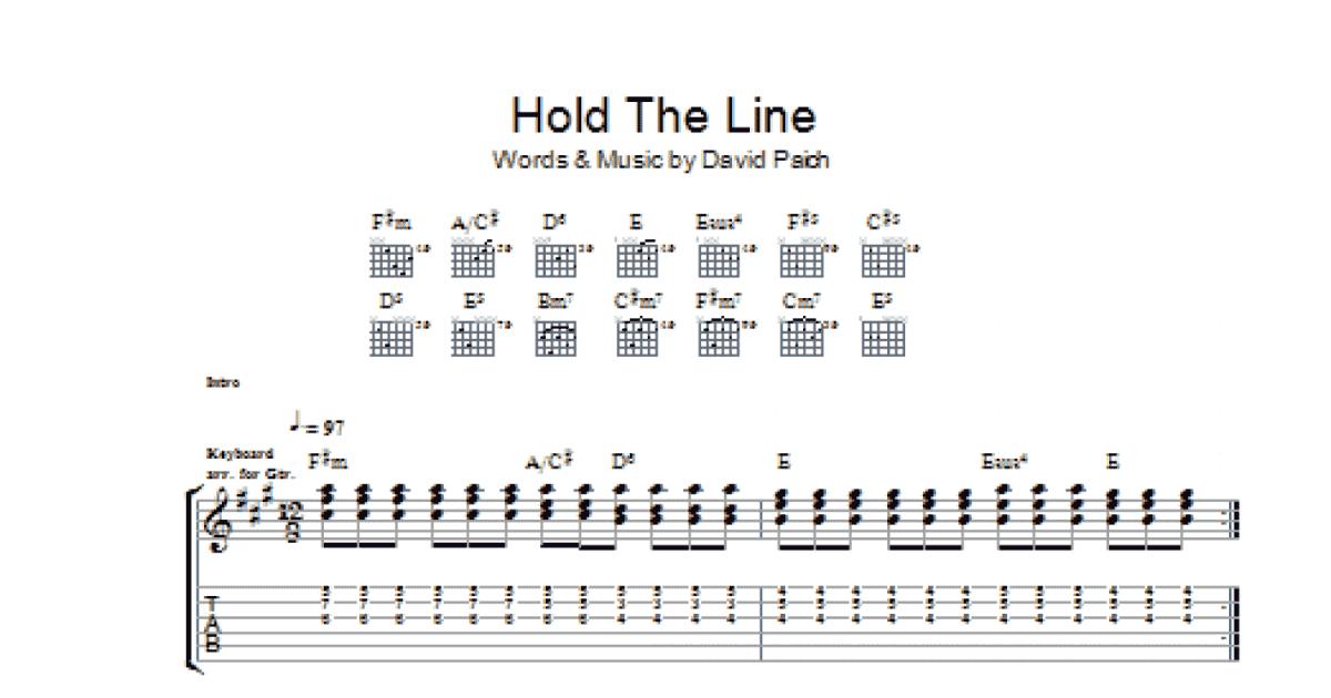 Hold The Line Guitar Tab Print Sheet Music Now 