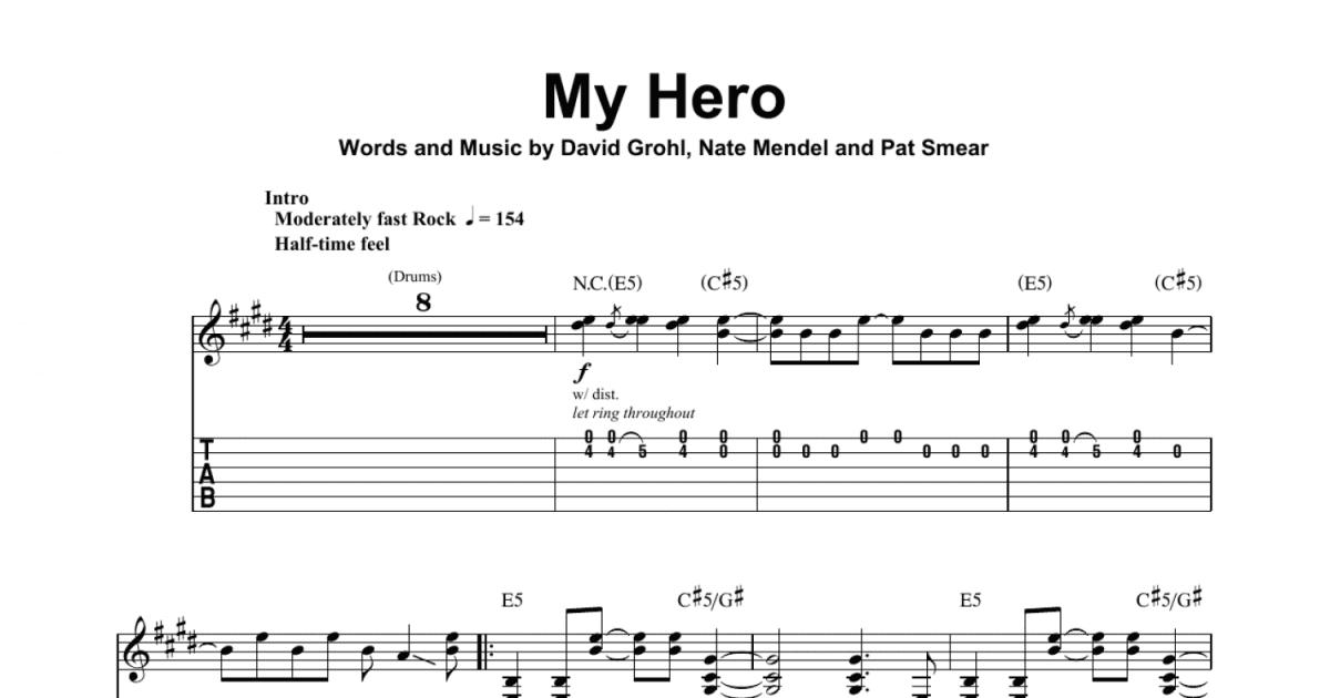 My Hero Sheet Music | Foo Fighters | Drum Chart