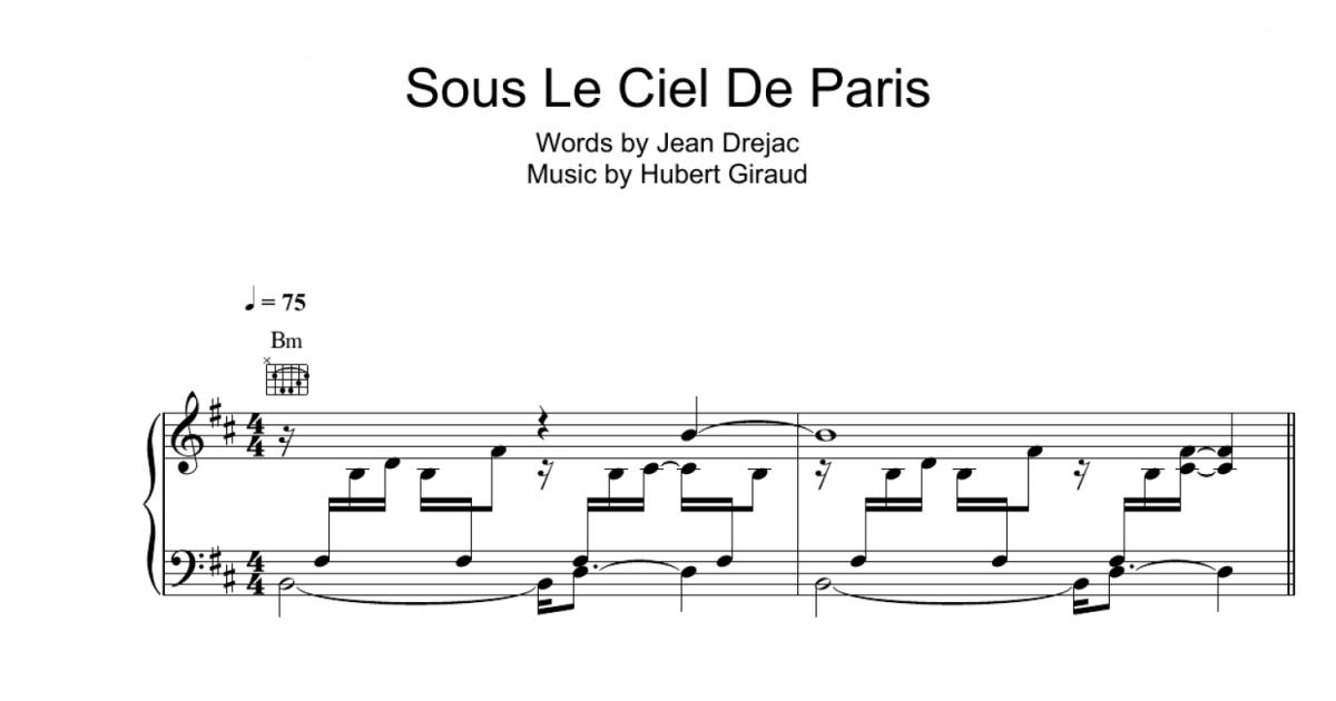 Sous Le Ciel De Paris (Piano, Vocal & Guitar Chords) - Sheet Music