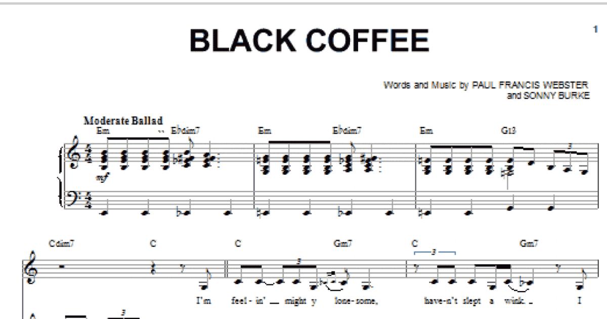 Black Coffee, (easy) sheet music for piano solo (PDF)