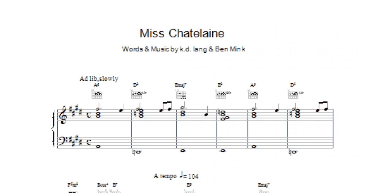 Miss Chatelaine (Piano, Vocal & Guitar Chords) - Print Sheet Music Now