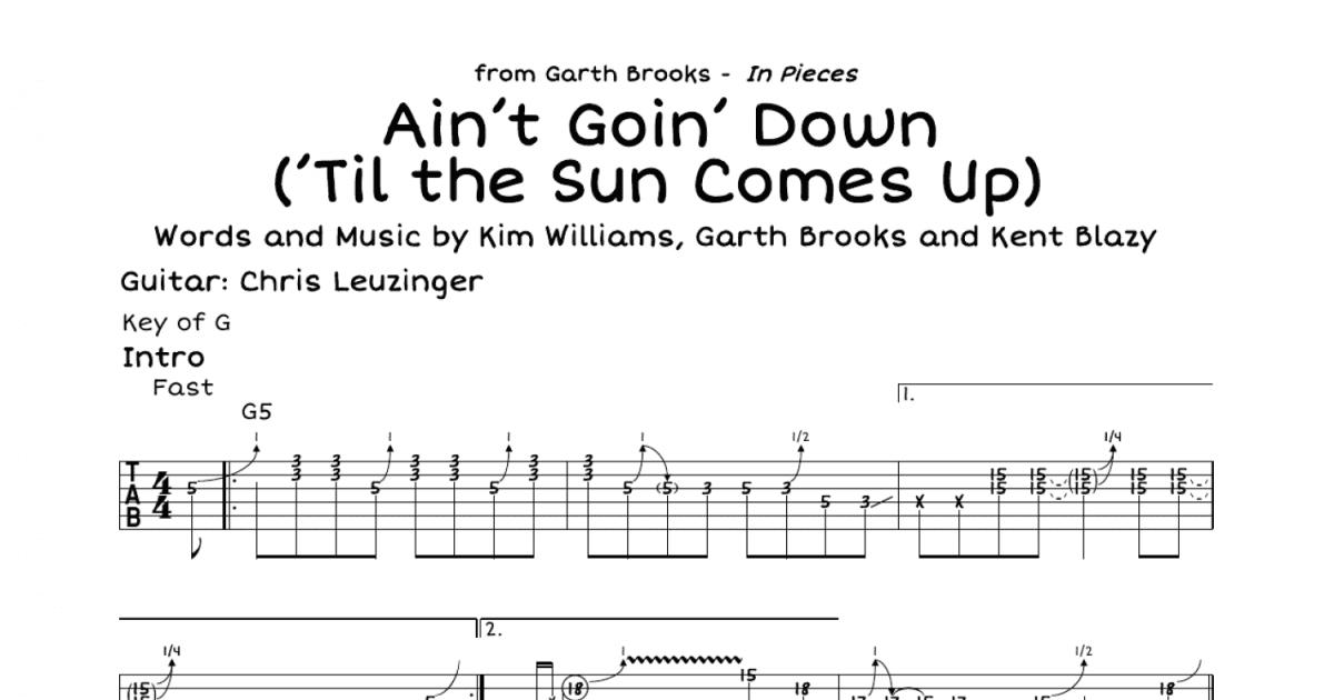 Garth Brooks - Ain't Going Down ('til The Sun Comes Up) 