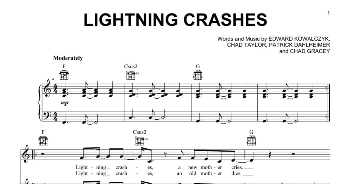 Lightning Crashes (Piano, Vocal & Guitar Chords (Right-Hand Melody))