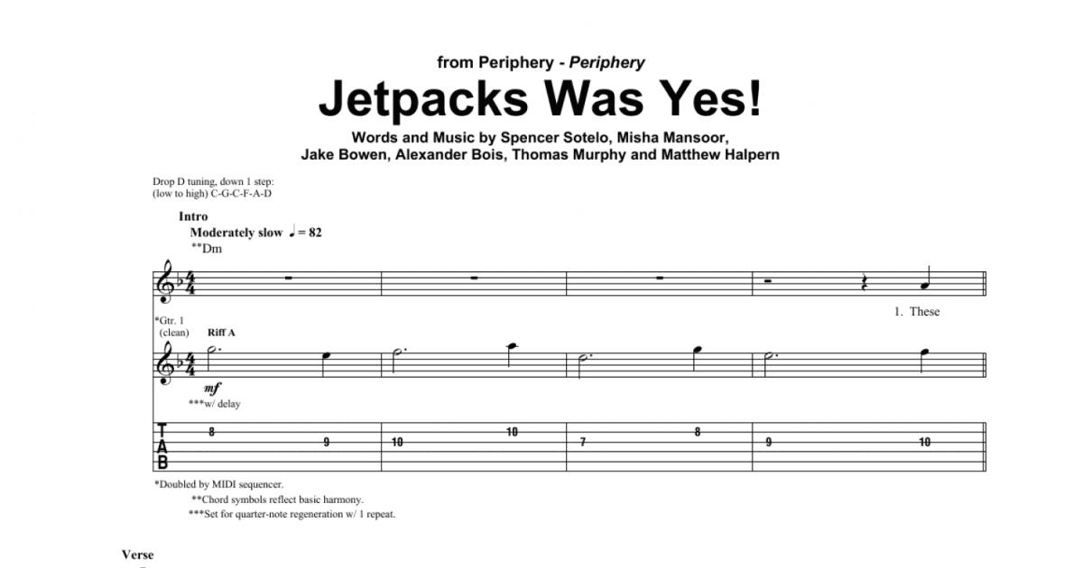 Jetpacks Was Yes! - Electric Guitar - Digital Sheet Music