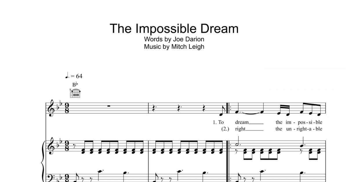 The Impossible Dream (Piano, Vocal & Guitar Chords) - Sheet Music