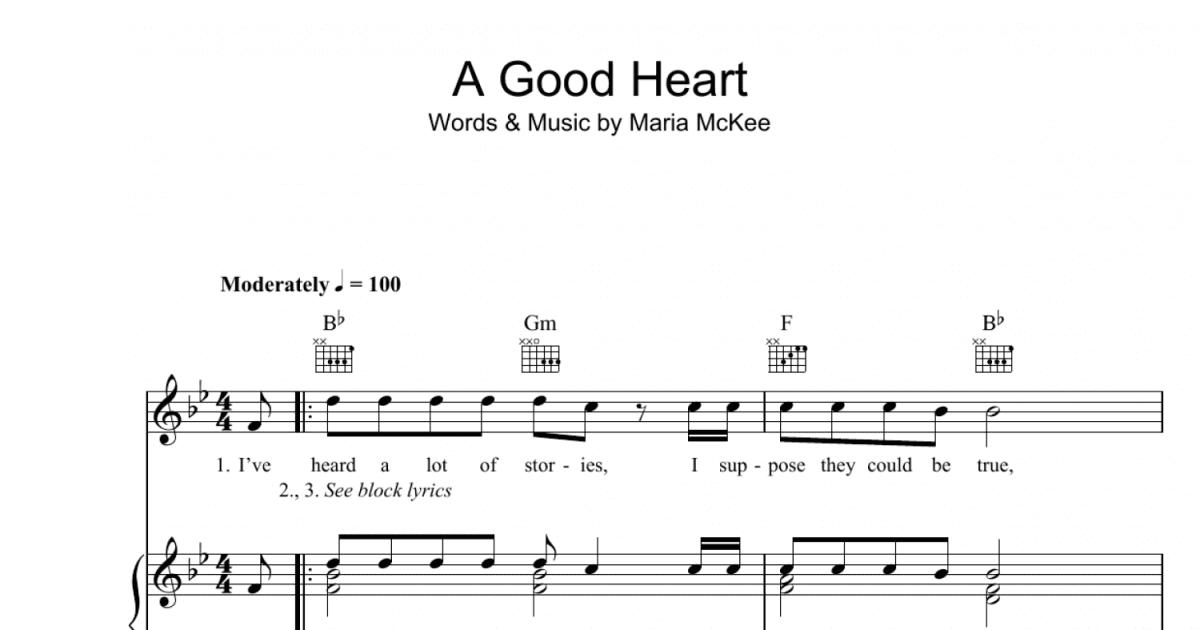 A Good Heart (Piano, Vocal & Guitar Chords) - Print Sheet Music Now