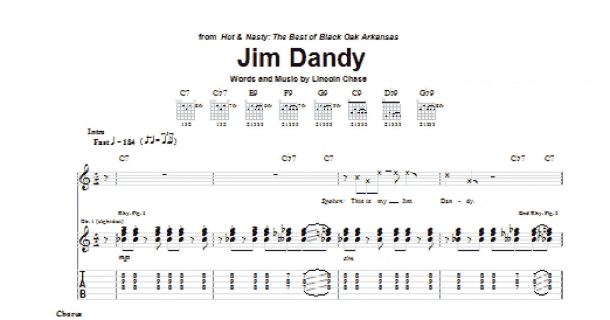 Jim Dandy (Easy Guitar Tab) - Print Sheet Music Now