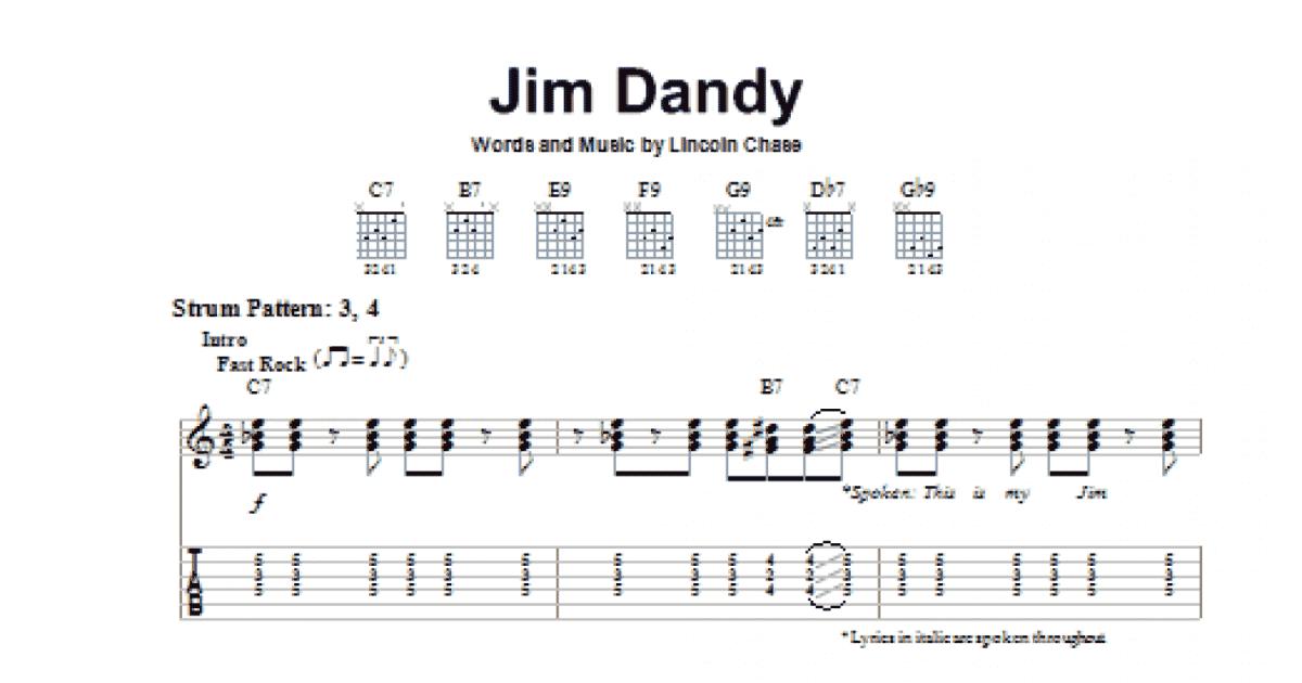 Jim Dandy (Easy Guitar Tab) - Print Sheet Music Now