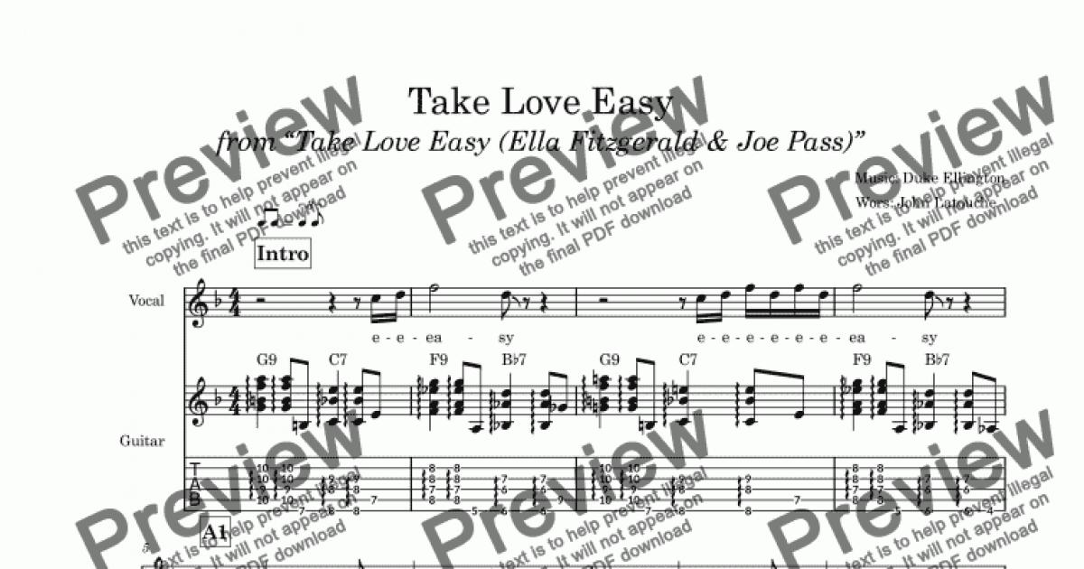 Take Love Easy (Ella Fitzgerald & Joe Pass) - Download Sheet Music PDF