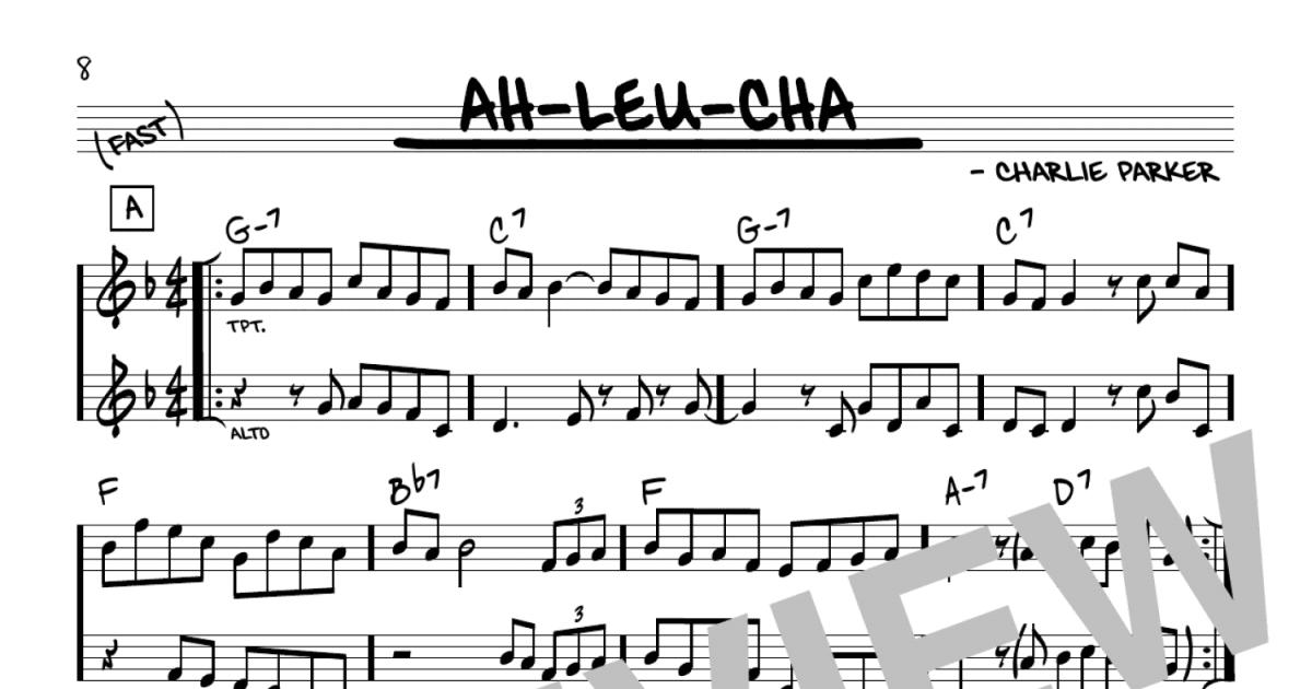 Ah Leu Cha Real Book Melody Chords Print Sheet Music Now