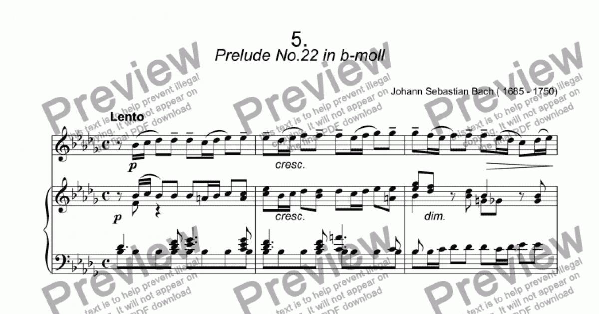 Bach - Prelude No.22 in b-moll, BWV 867 from ''The Well-Tempered ...