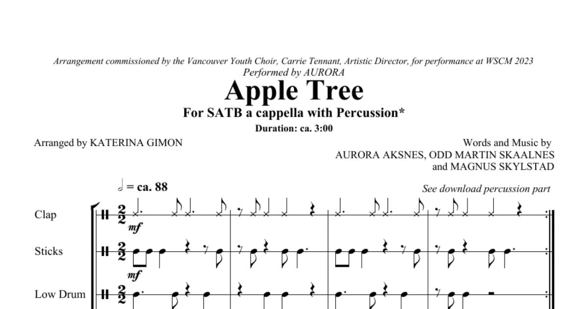 Apple Tree Arr Katerina Gimon Satb Choir Print Sheet Music Now 2815