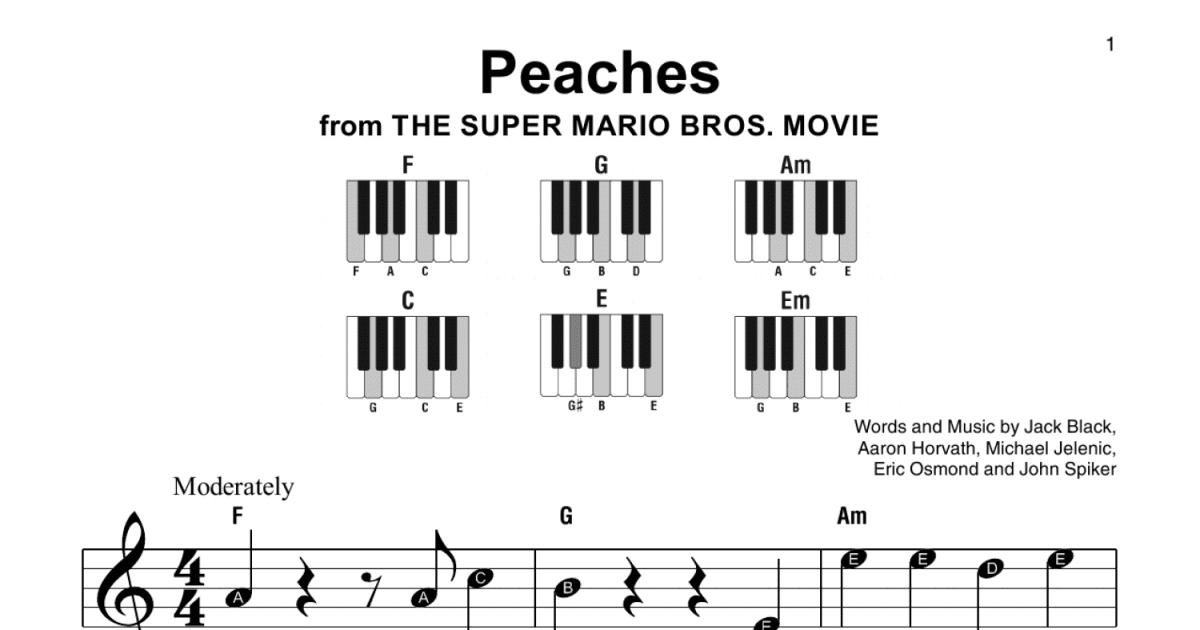 Peaches (from The Super Mario Bros. Movie), (easy) sheet music for