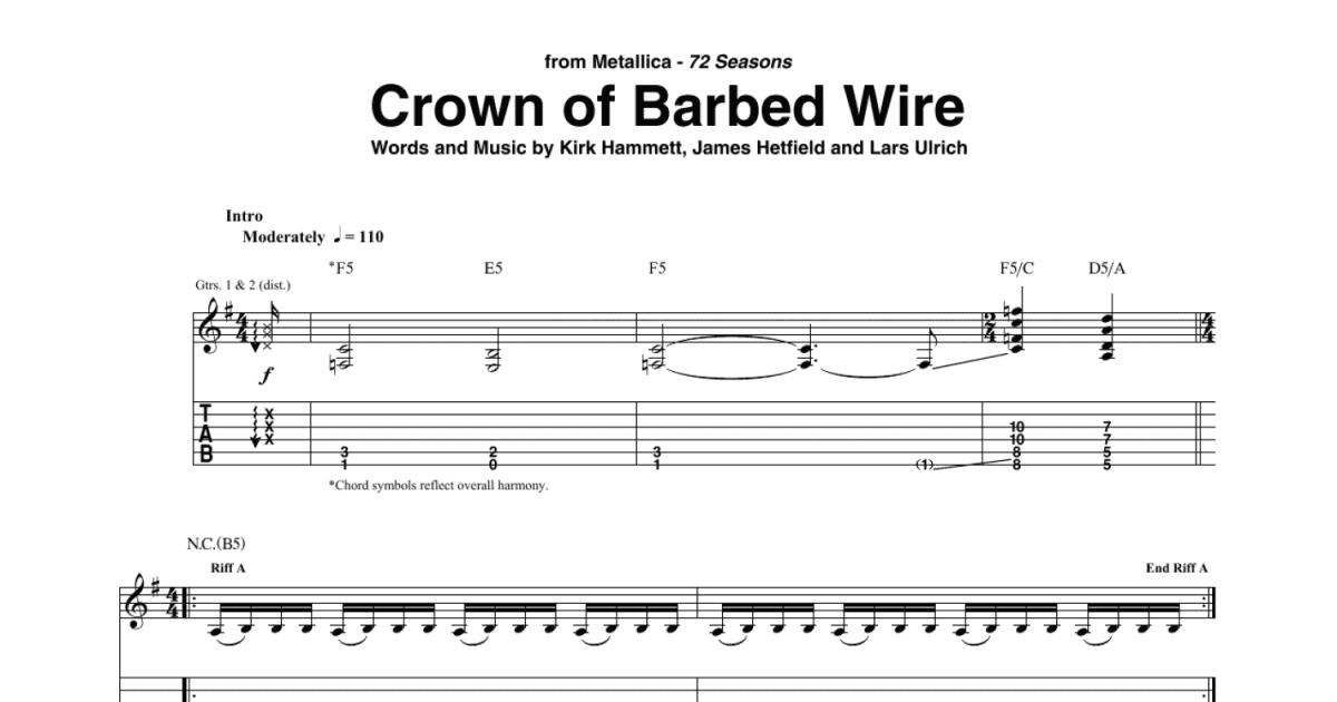 Crown Of Barbed Wire sheet music for guitar (tablature) (PDF)