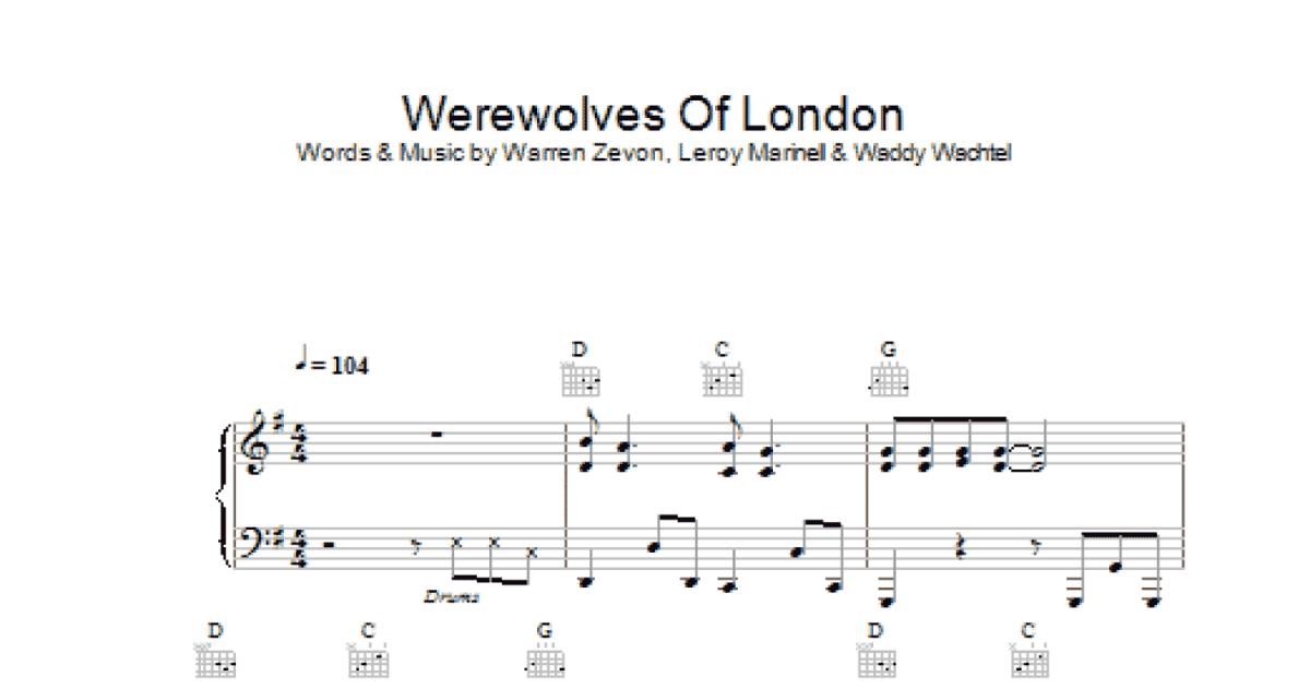 Werewolves Of London - Guitar Chords/Lyrics