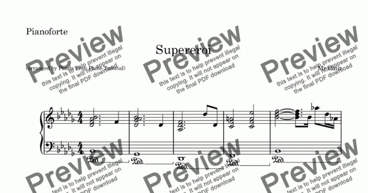 Mr Rain - Supereroi for Solo instrument (Keyboard) by Mr. Rain - Sheet  Music PDF file to download