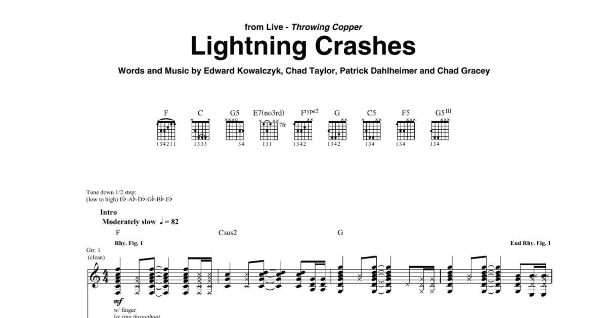 Lightning Crashes Sheet Music, Live