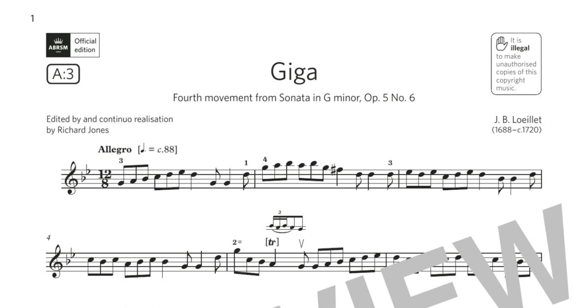 Giga Grade 5 A3 From The Abrsm Violin Syllabus From 2024 Violin Solo