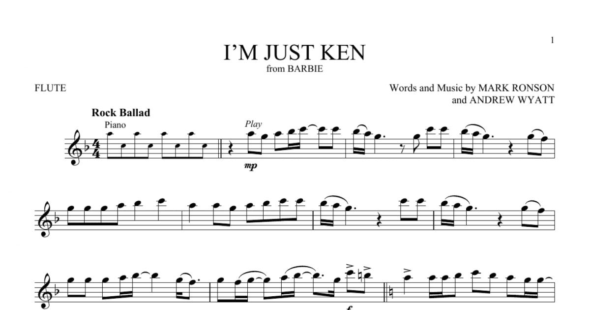 I'm Just Ken – Ryan Gosling (from Barbie) Sheet music for Piano, Saxophone  tenor, Guitar, Bass guitar & more instruments (Mixed Ensemble)