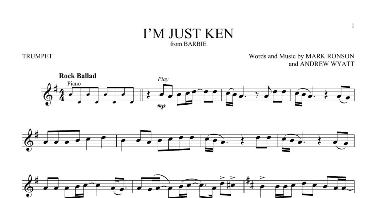I'm Just Ken – Ryan Gosling (from Barbie) Sheet music for Piano