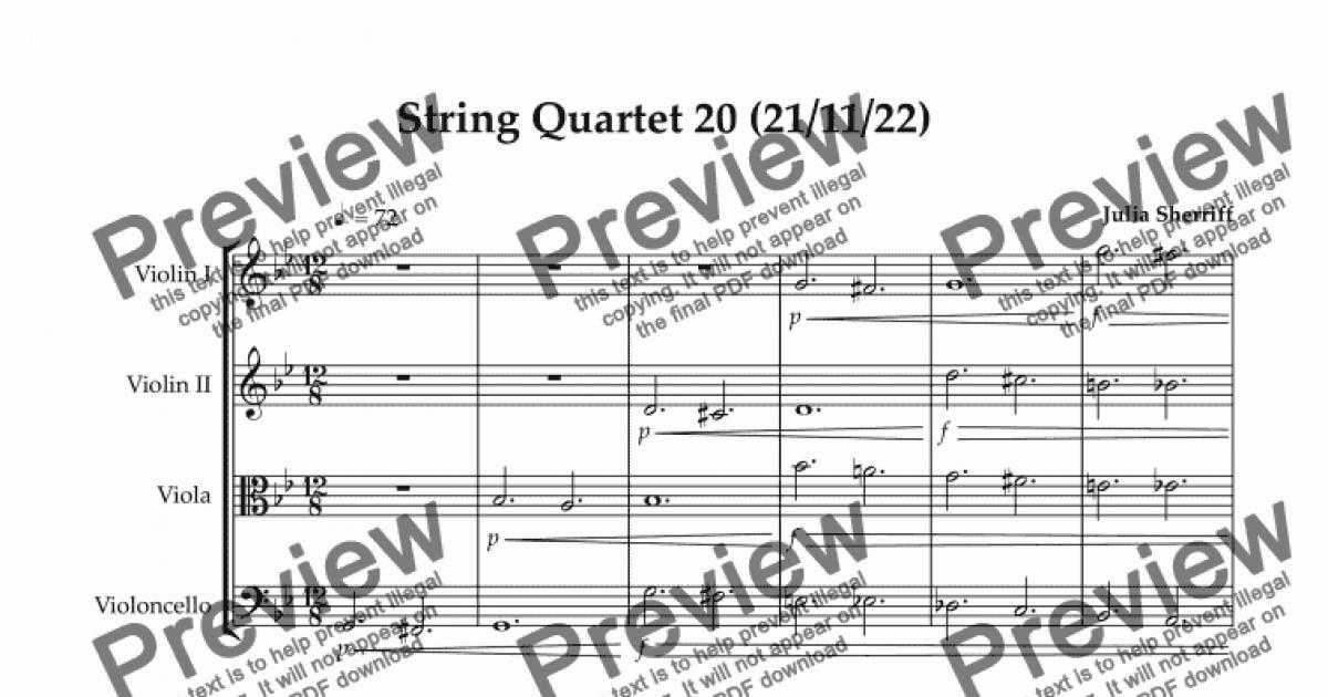 String Quartet 20 - Download Sheet Music PDF file