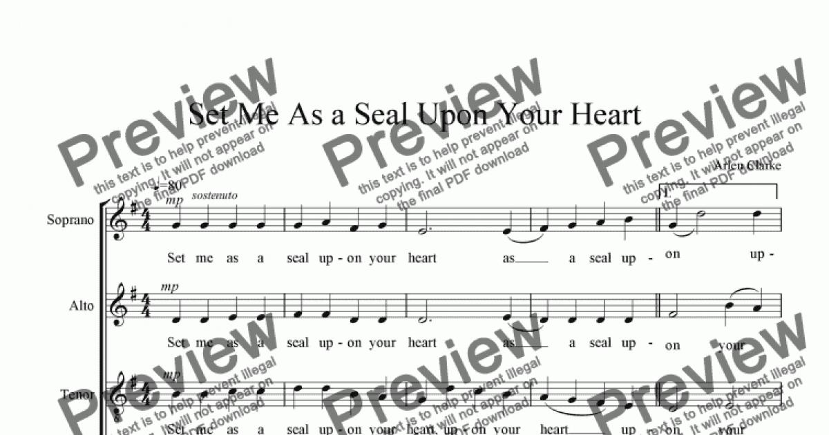 Set Me As A Seal Upon Your Heart Satb Download Sheet Music Pdf File 4436