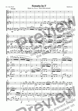 page one of Sonata in F, Op.10, No.2: Presto