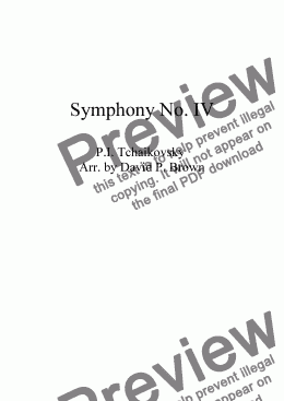 page one of 3rd Movement Symphony No. 4 (pizzicato)